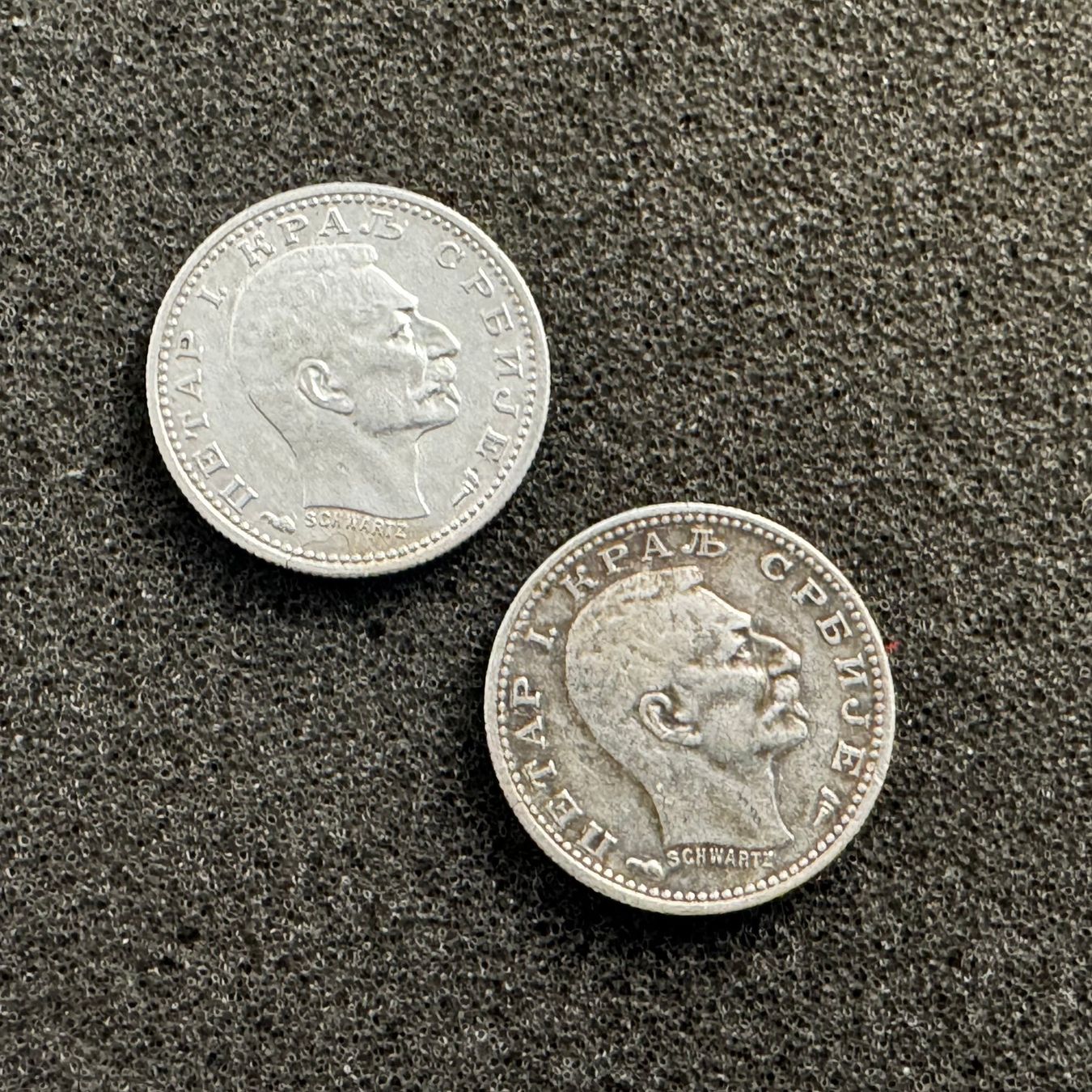 Alle Münzen: 2 x 50 Para Silber Serbien 1915 – Gebraucht aus Reitnau von tb-muenzen 1