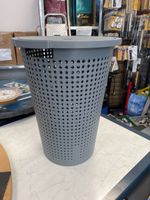Wäschekorb Miomare, 36l, Wäschetonne, Wäschebehälter grau