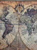 Tapis style planisphère vintage mappemonde 60x90 cm