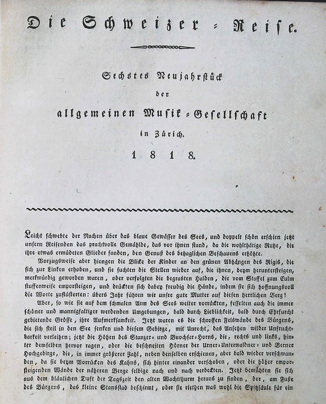 Stiche: Vierwaldstättersee  Neujahrsblatt 1818 – Gebraucht aus Rafz von Helvet32 2