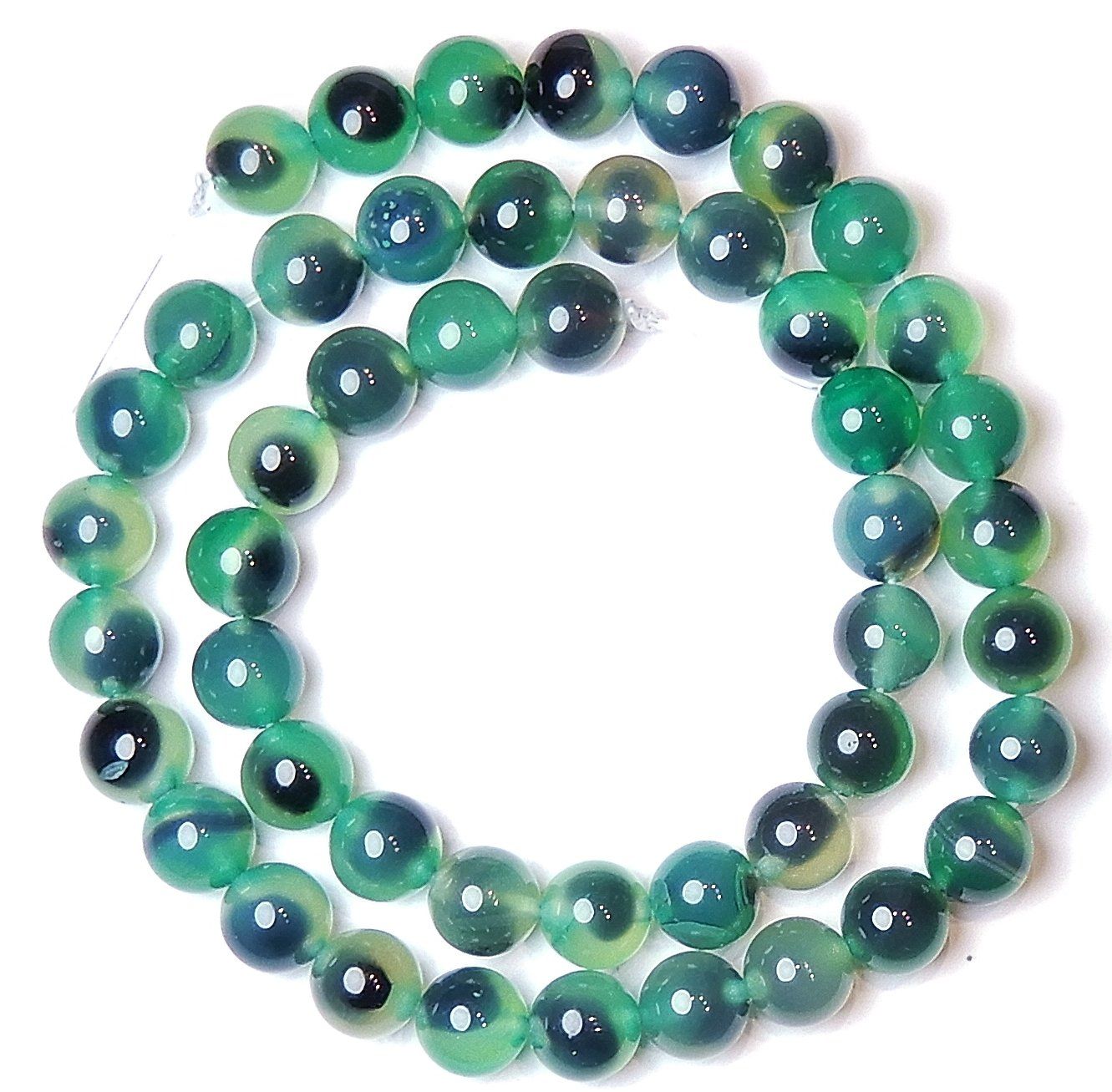 Ketten: 1 Strang echte tolle 2-farbige Achat Perlen 8 mm – Neu (gemäss Beschreibung) aus Müllheim Dorf von GUENI01 1