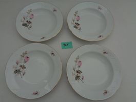 4 Suppenteller – Kahla – Rosenmotiv