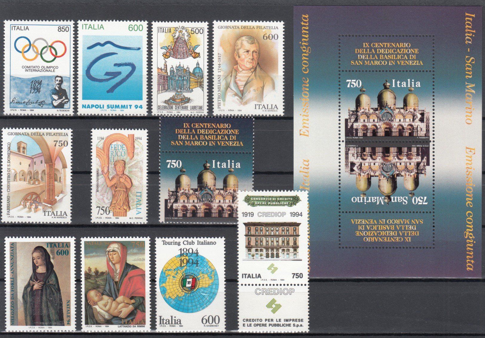 Alle Briefmarken: Italien 1994 postfrisch – Gebraucht aus Bürglen TG von StampGraf 3