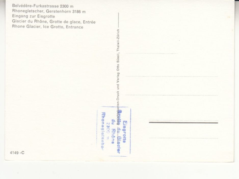 Ansichtskarten: Rhonegletscher Furkastrasse ca. 1970 – Gebraucht aus Bürglen TG von StampGraf 1