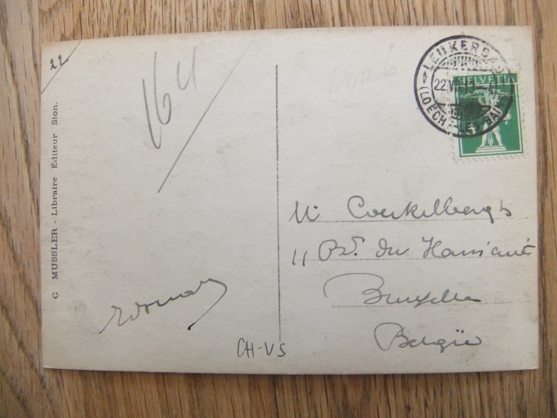 Cartoline postali: Leukerbad Loeche les Bains 22.7.1913 – Usato da St. Niklaus VS venduto da wunschlos54 1