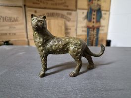 Leoparden Figur aus Messing