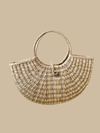 Woven Peruvian bag with handles - Junco - new - 60x40cm
