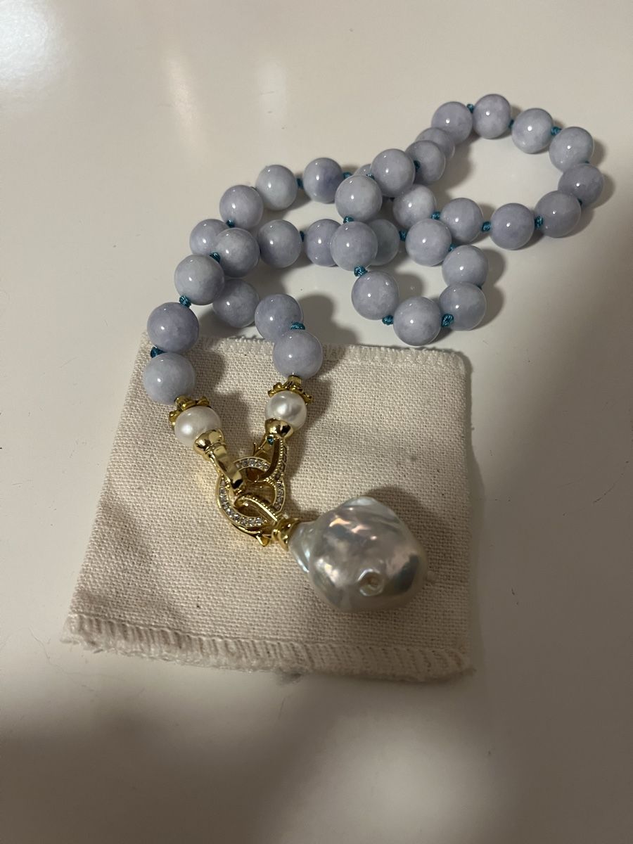 Catenine: Vintage Aquamarin Collier mit Barokperle – Usato da Thalheim venduto da karmabis_ 2
