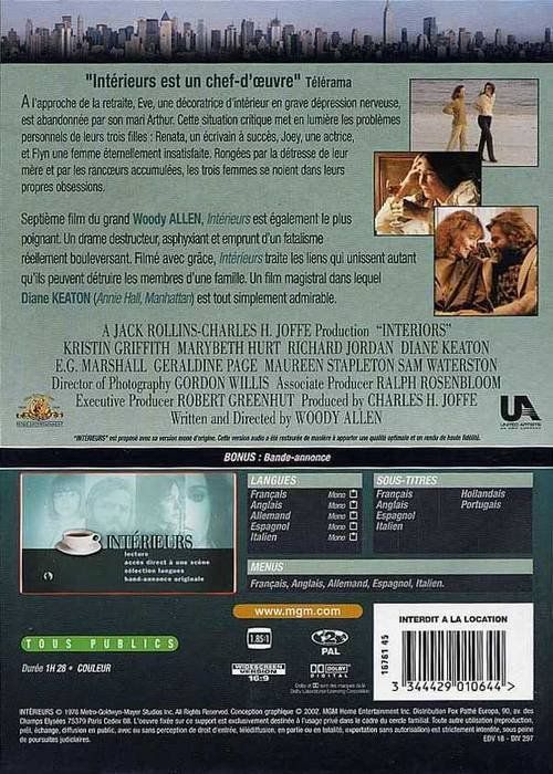 Alle DVDs: INTÉRIEURS (INTERIORS) – Neu und originalverpackt aus Bursins von Adabel 1