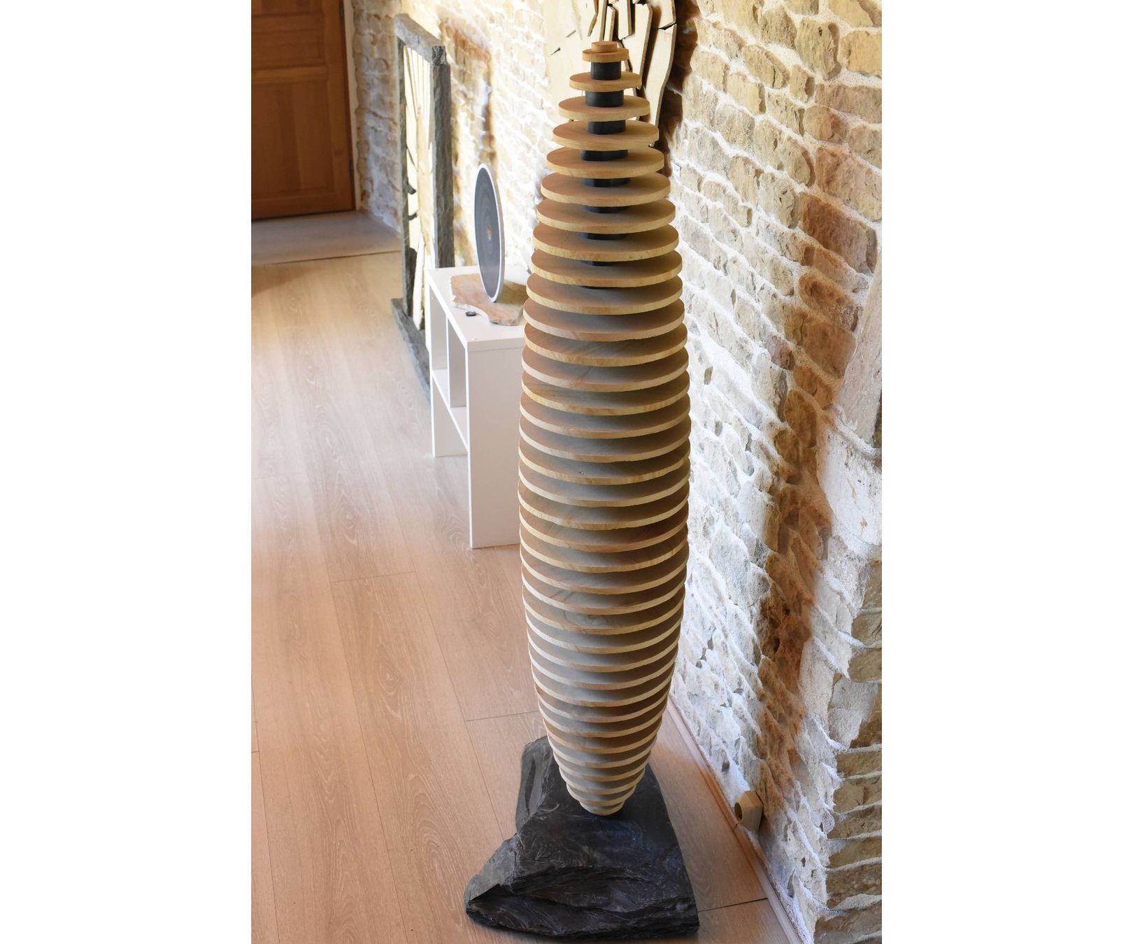 Tutte le decorazioni: Sculpture en Ardoise et Grès Beige de Chine - Statue Jardin – Nuovo (secondo la descrizione) da GEMEAUX venduto da MarcMugnierSculpture 3