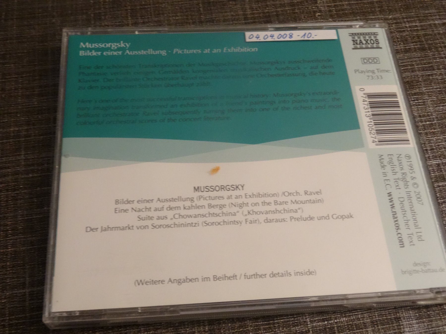 CD: Mussorgsky - Bilder einer Ausstellung CD – Usato da Olten venduto da Disc-Ausverkauf 1