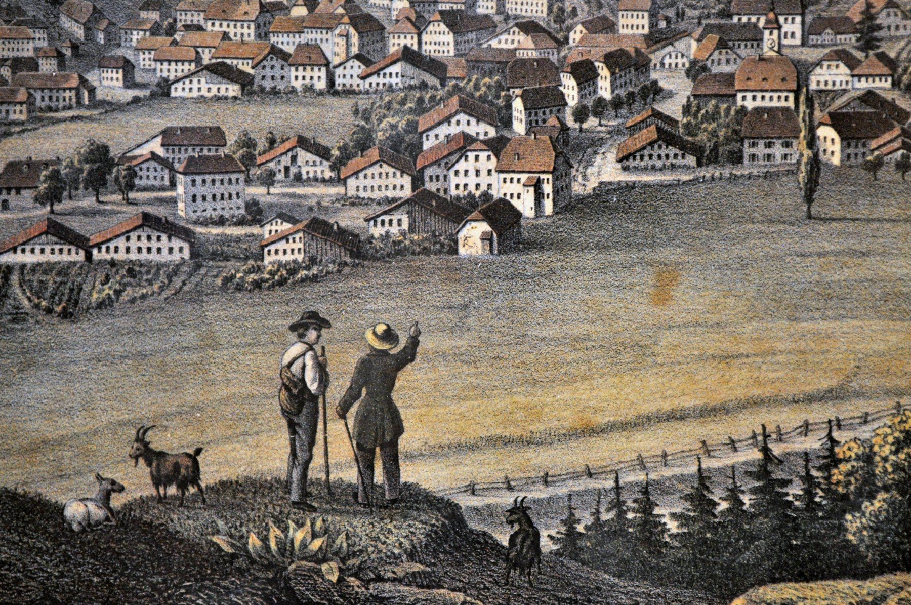 Stiche: Gravure "Fleurier" – Gebraucht aus Neuchâtel von Neuchatel 6