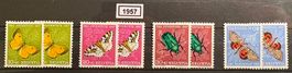 Timbres suisses non oblitérés 1957 Papillons