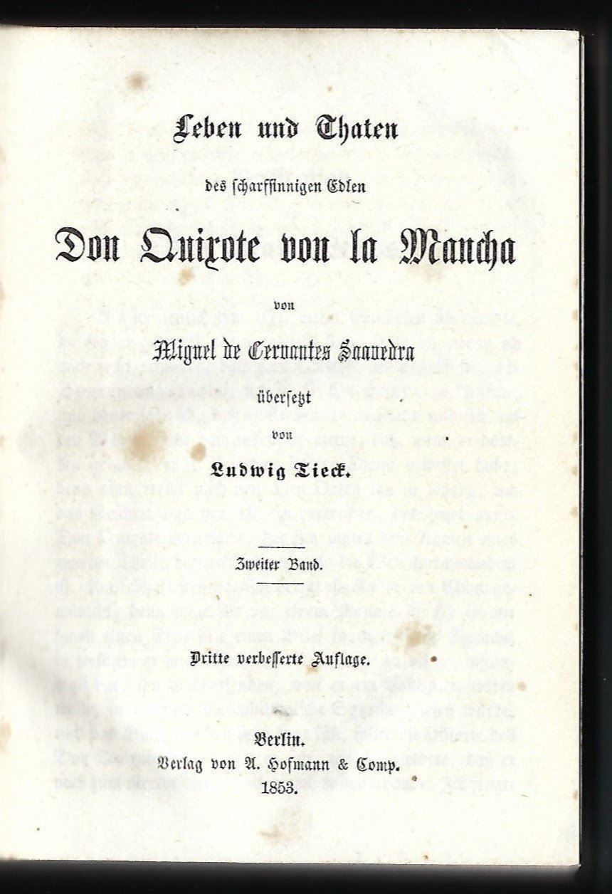 Libri: Don Quixote von la Mancha, 1853 – Usato da Luzern venduto da Einh0rn