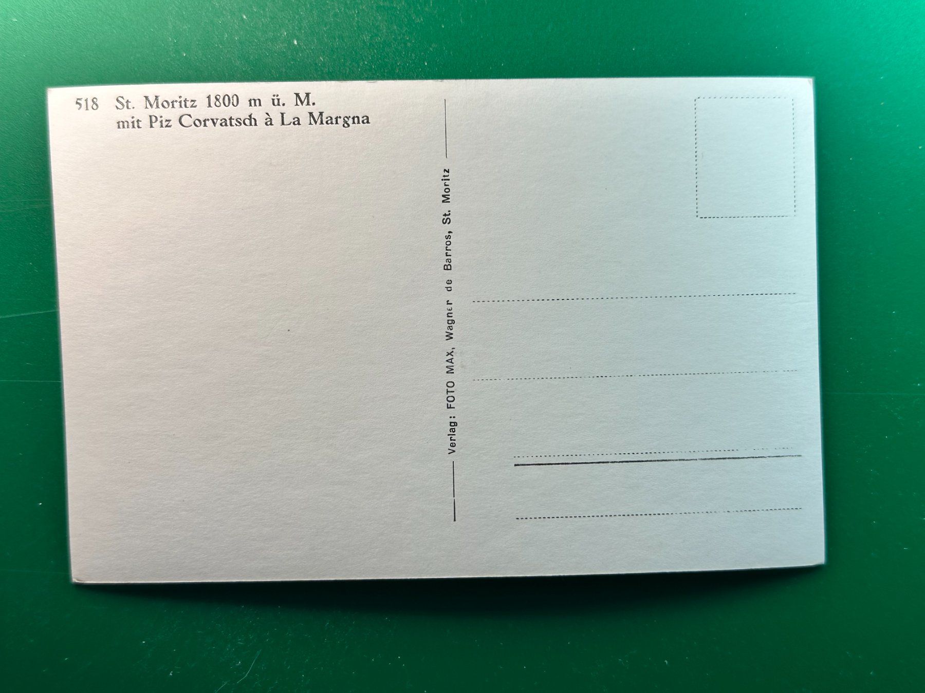 Cartoline postali: St.Moritz mit Piz Corvatsch – Usato da Steg VS venduto da danwer74 1