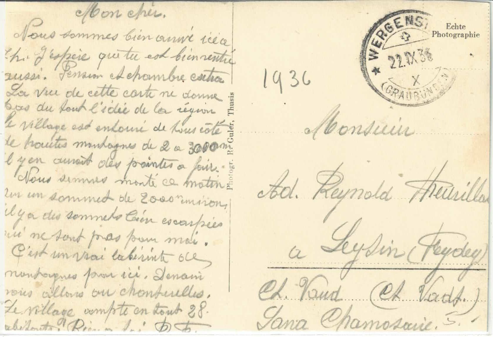 Cartes postales: Wergenstein a. Schamserberg – D'occasion à Ettingen par Kartenplanet 1