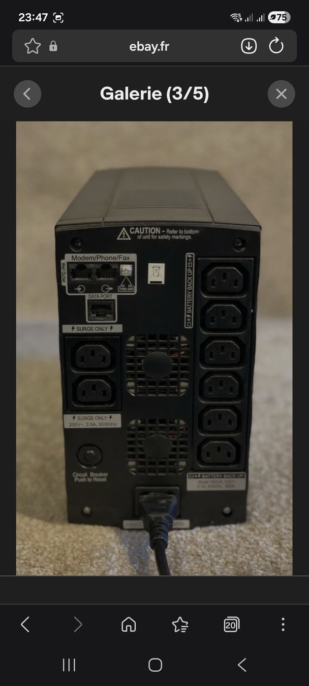 Apc Composants électroniques: APC Back-UPS XS 1500 utilisé – D'occasion à Lausanne par Stepan777 1