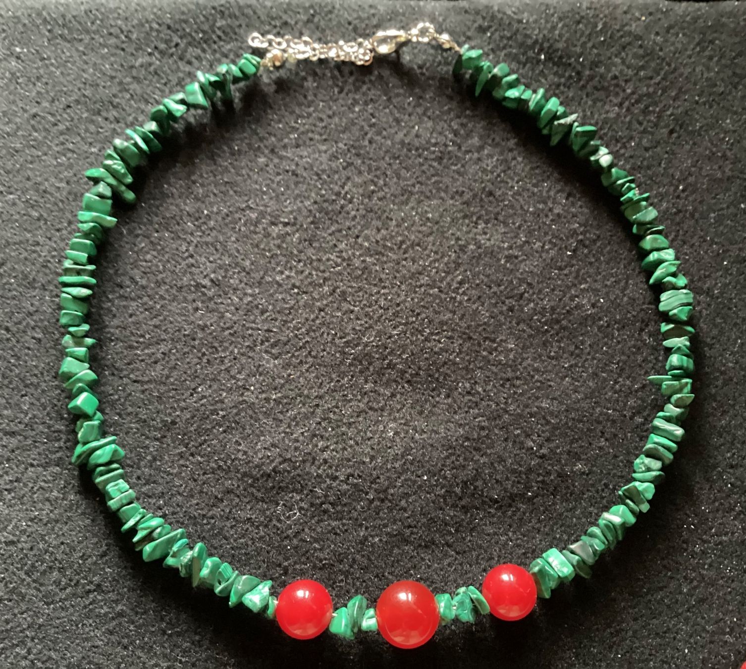Catenine: Heilstein-Edelstein Splitterkette: Malachit + Rubinstein – Nuovo e nell'imballaggio originale da Laax GR venduto da krippenfiguren-laax 2