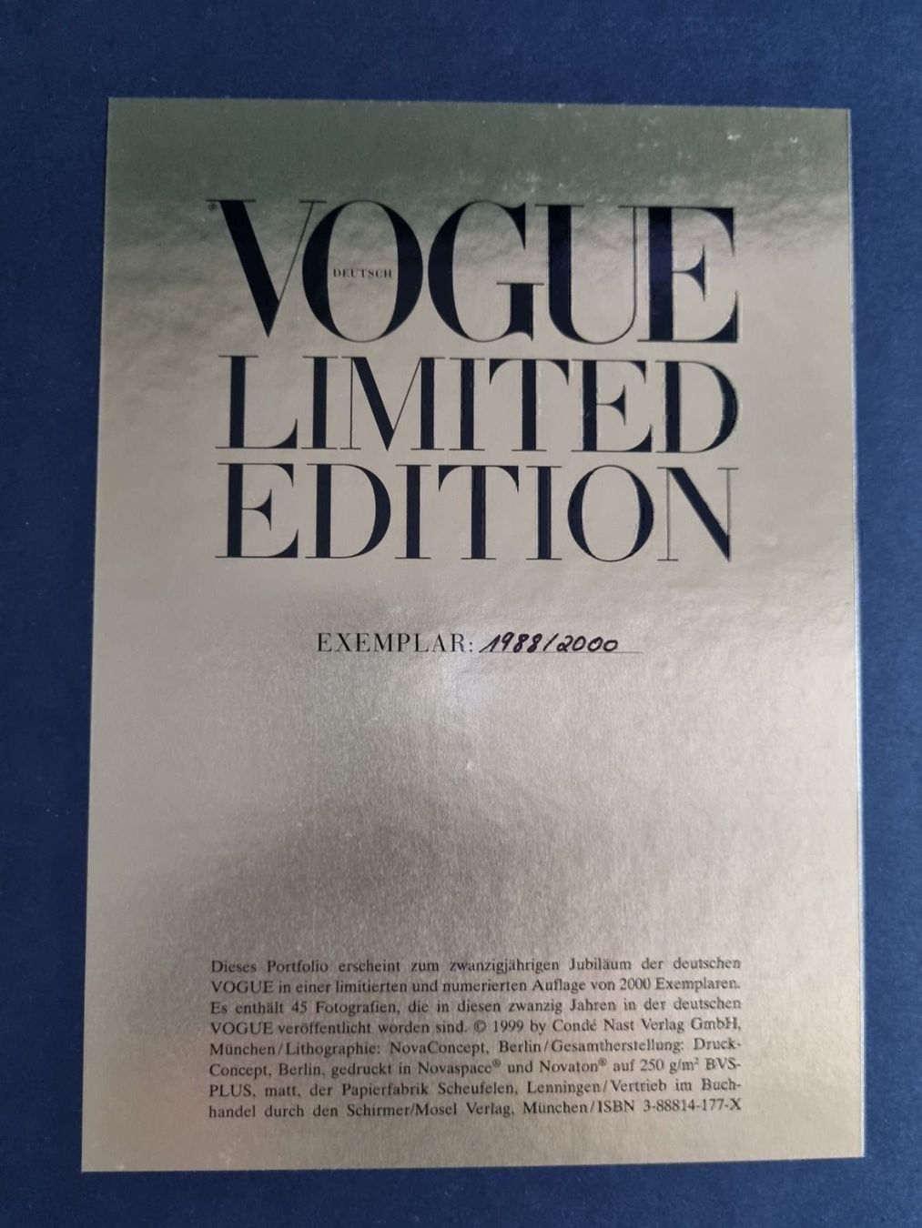 Libri: Vogue Jubiläums-Portfolio 1979-1999 – Usato da Baden venduto da mapo1971 2