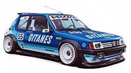 PEUGEOT - 205 GTi BLACKFISH GIT-ANES TRIBUTE 1990  1/18 NEU