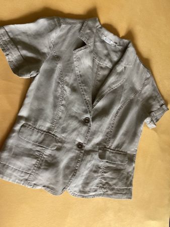 *BEUTLER* BLAZER/BLUSE/OBERTEIL GR.40/M schlam/oliv LEINEN