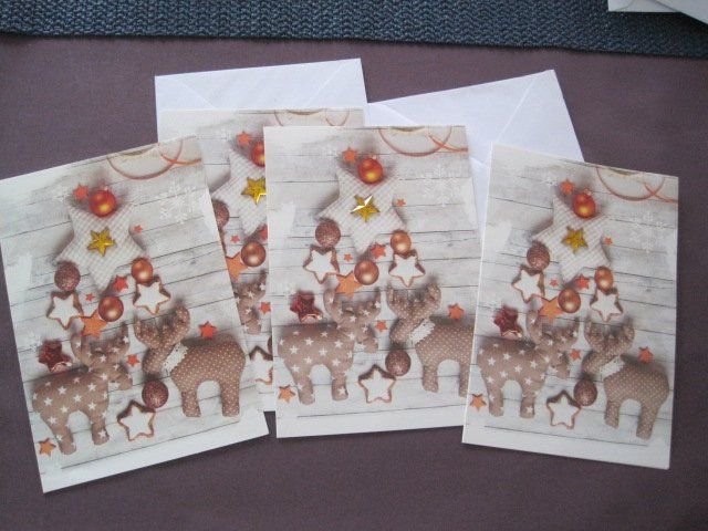 Cartes: 4 gleiche Weihnachtskarten mit Couvert (5) – Neuf avec emballage d'origine à Schachen LU par moepsli5