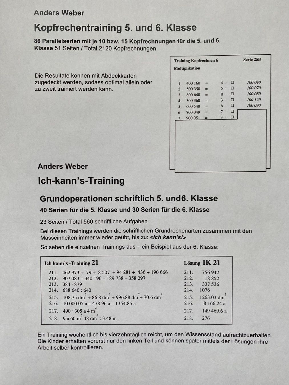Livres: 1x1-Training 3.-6. Klasse – Neuf avec emballage d'origine à Thalwil par tinoma 6