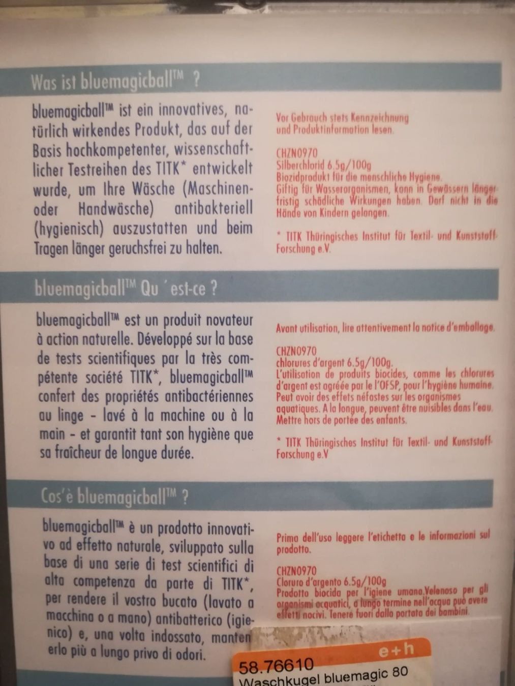 Palloni: 1 Blue Magic Ball 80 Waschgänge – Nuovo e nell'imballaggio originale da Tennwil venduto da andreas_gabriel 2