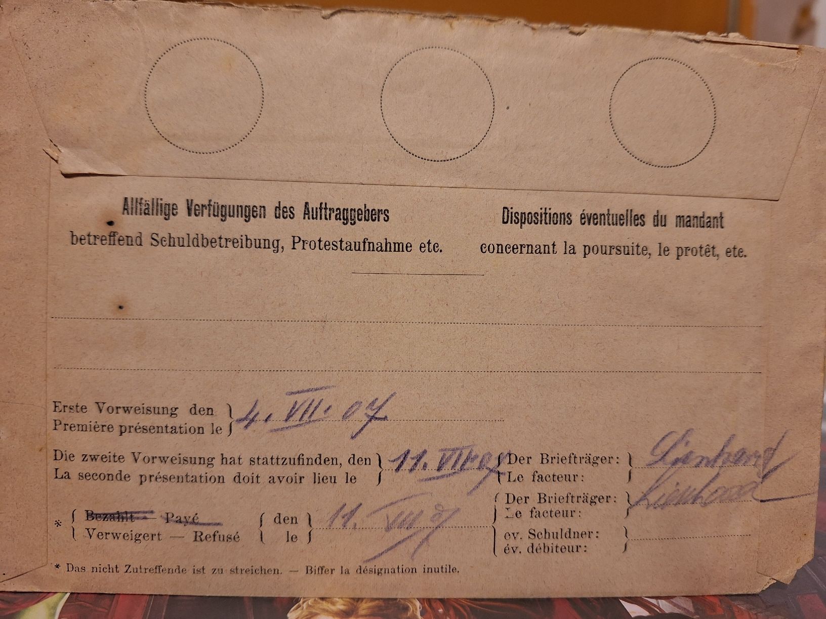 Tutti i francobolli: Internes Einzugsmandat Mischfrankatur – Usato da Balgach venduto da SIMEON27 1