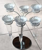 Vasenständer Glas Metall 6fach guter Zustand