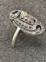 Art Deko 925er Silber Ring mit Markasiten um 1930j Top
