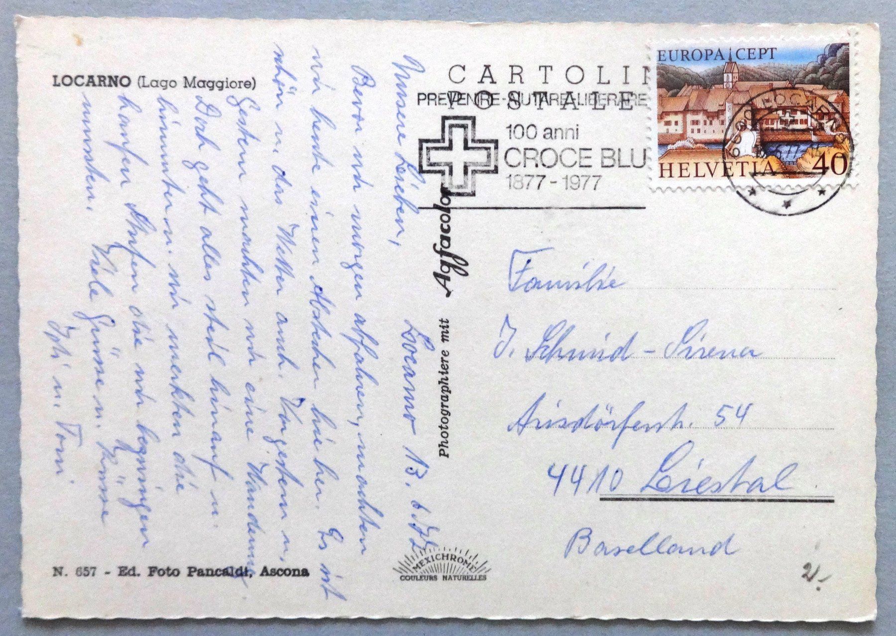 Cartoline postali: Locarno (Lago Maggiore) – Usato da Fétigny venduto da Billy2miny 1