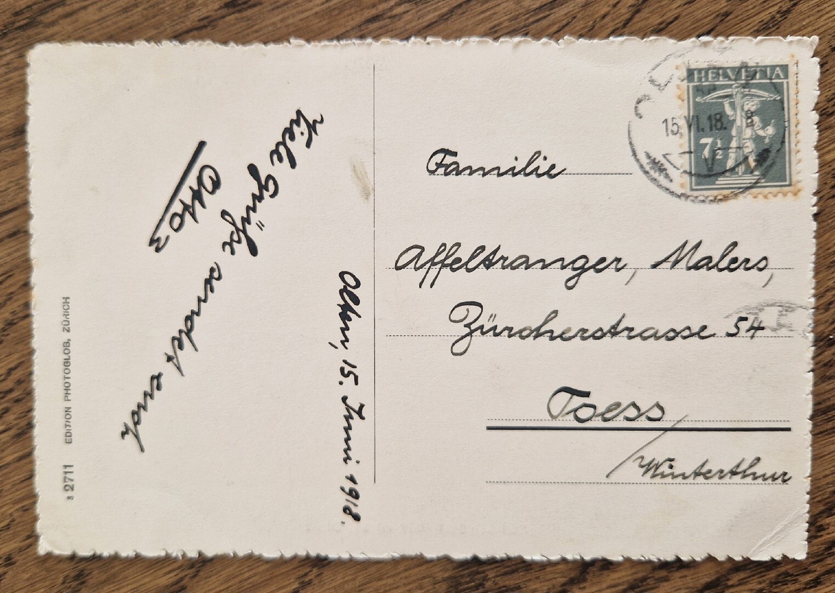 Cartes postales: Säli-Schlössli, Olten 1918 – D'occasion à Ebikon par Donar50 1