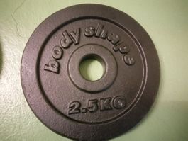 2 Stück Hantelscheibe Gewichtsscheibe 2.5KG    Body Shape