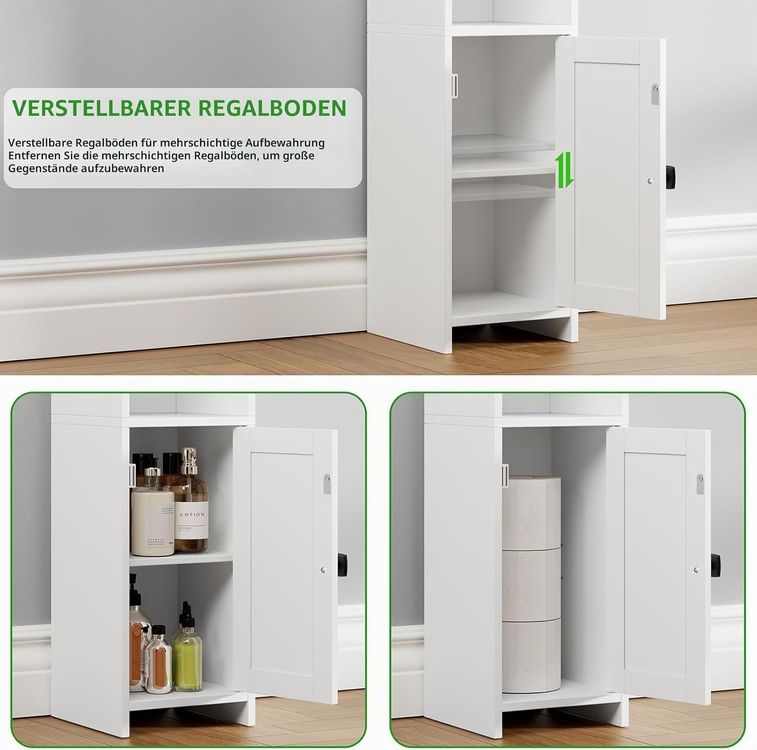 Badezimmer Eckschrank Bodenschrank Schmal Weiß Freistehend (Neu und originalverpackt) in Hallau für CHF 69 – mit Lieferung auf Ricardo kaufen