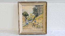 Ancienne aquarelle de Louis Vallet (1856-1940)