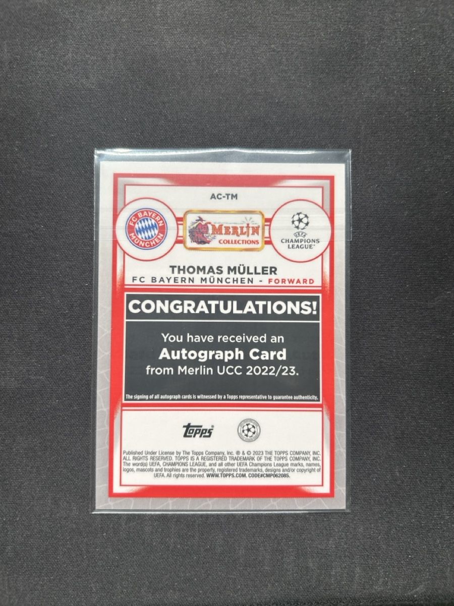 Topps Carte collezionabili: Topps Merlin Thomas Müller Auto /50 – Usato da Greppen venduto da hcv_cc2r 1