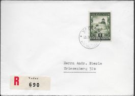1952 R / FDC SCHLOSS VADUZ Ersttag-o Nr 253 KAT 750.- ab 1.-