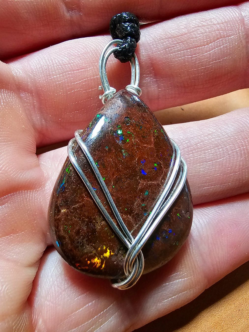 Pendentifs: Grosser Australischer Matrix Opal 925 Silber Anhänger – Neuf avec emballage d'origine à Uerkheim par Winwinner 3