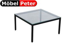 Salontisch 60x60 mit klare Glasplatte