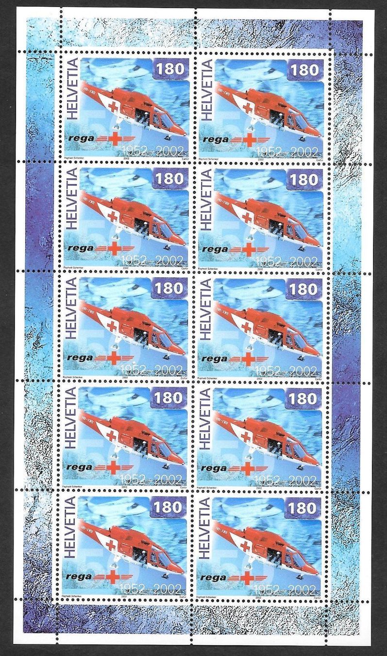 Tutti i francobolli: Kleinbogen 1040 50 Jahre Rega ** 12.3.2002 – Nuovo (secondo la descrizione) da Olten venduto da clotaldi