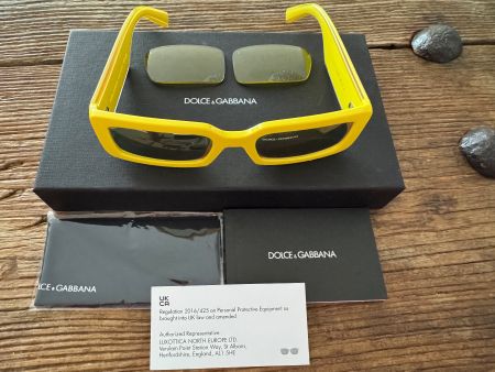 Dolce&Gabbana Sonnenbrille, gelb, neuwertig, 2-fach Gläser