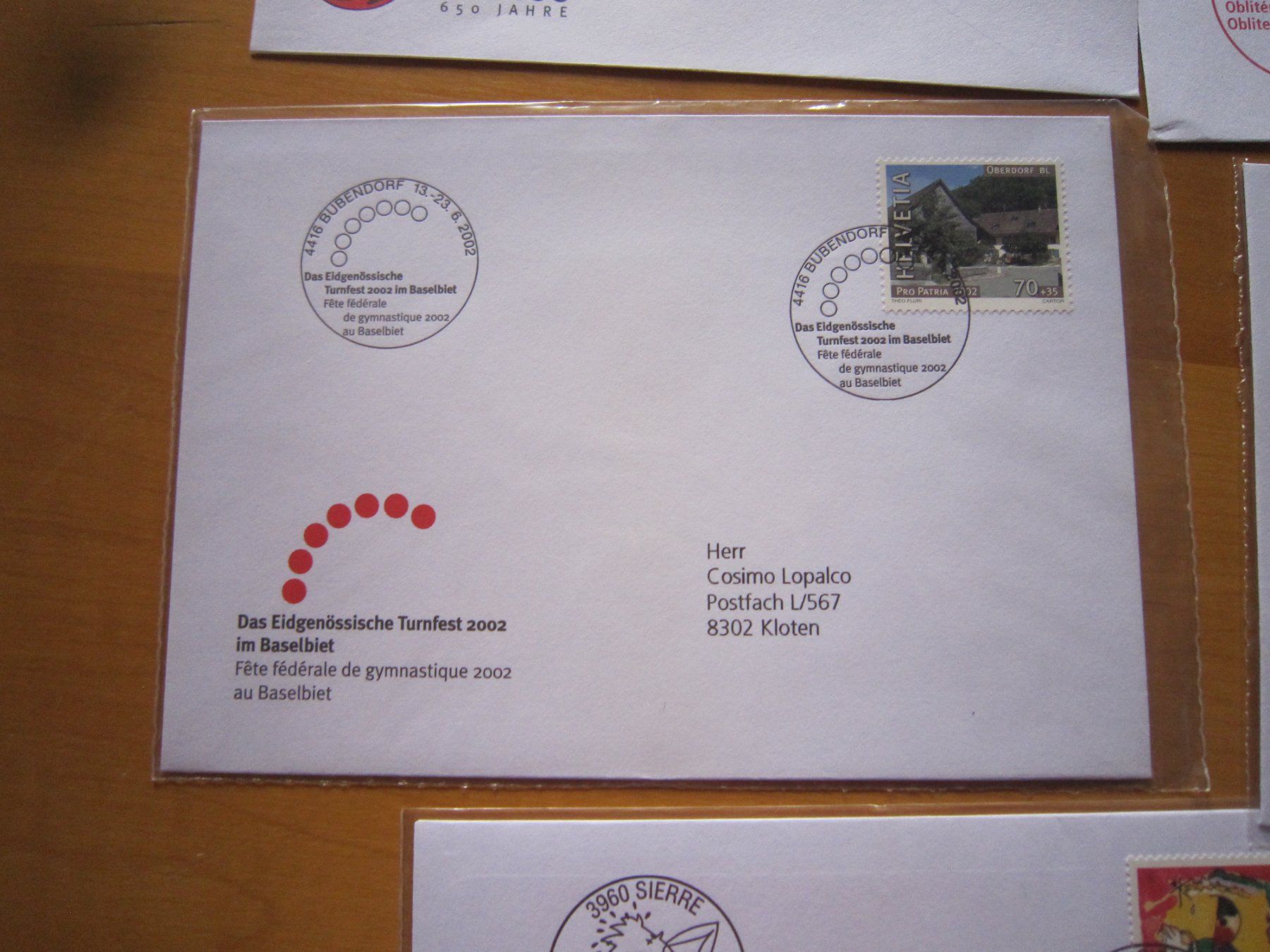 Tutti i francobolli: L4 Briefe mit Spezialstempel 2002 – Usato da Giubiasco venduto da sal_9j6w 3