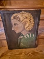 Ölgemälde "Damenportrait" von H. Ammann, Vintage
