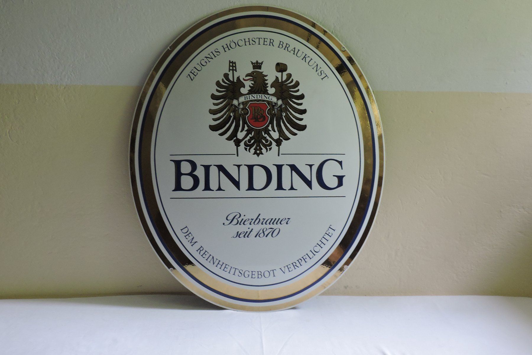 Insegne: Grosses, schönes Emaille-Schild, Bier Binding – Usato da Bern venduto da sasa65 1