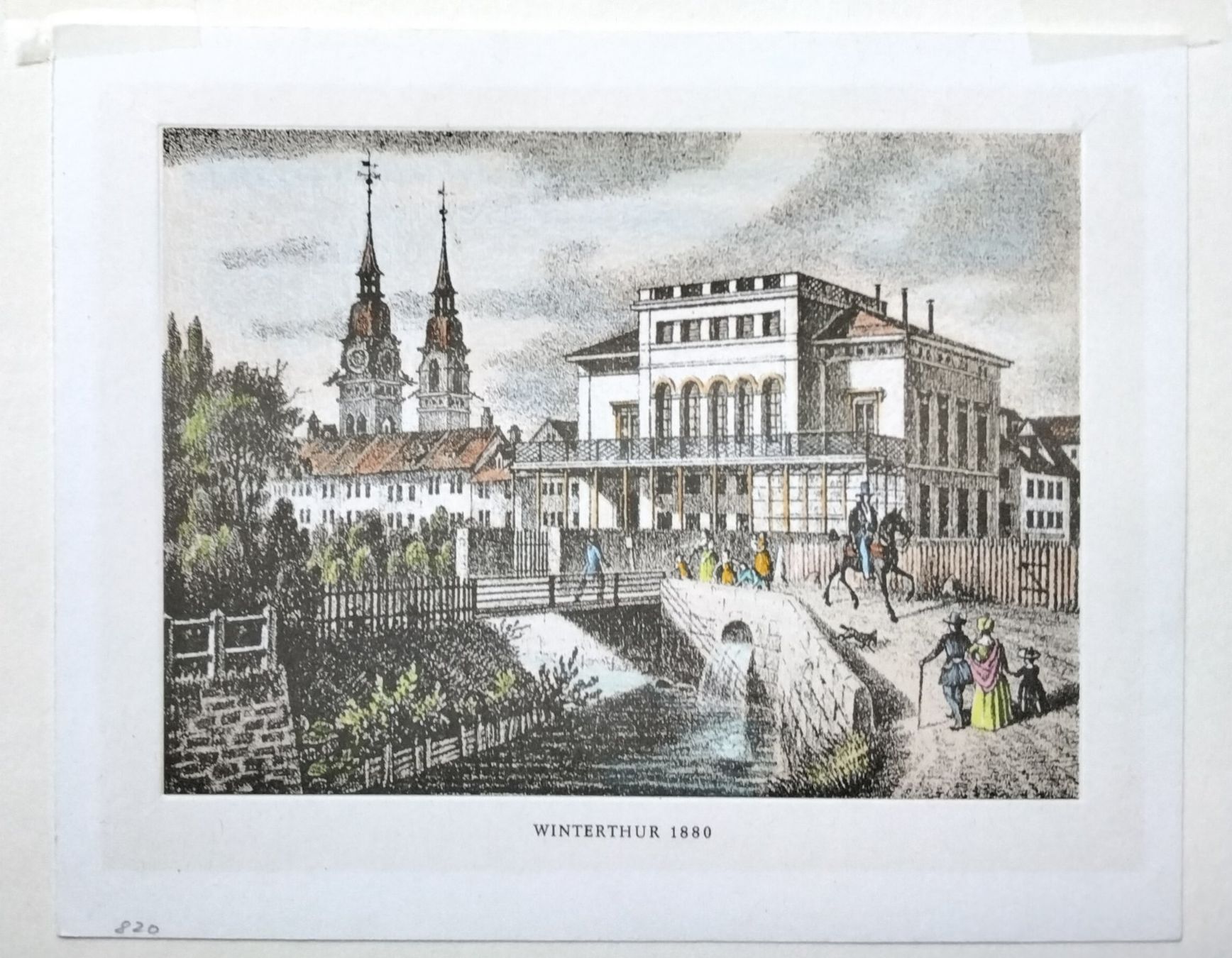 Stiche: Winterthur 1880 Kolorierter Stich oder Lithographie – Gebraucht aus Cavigliano von zamamasa 1