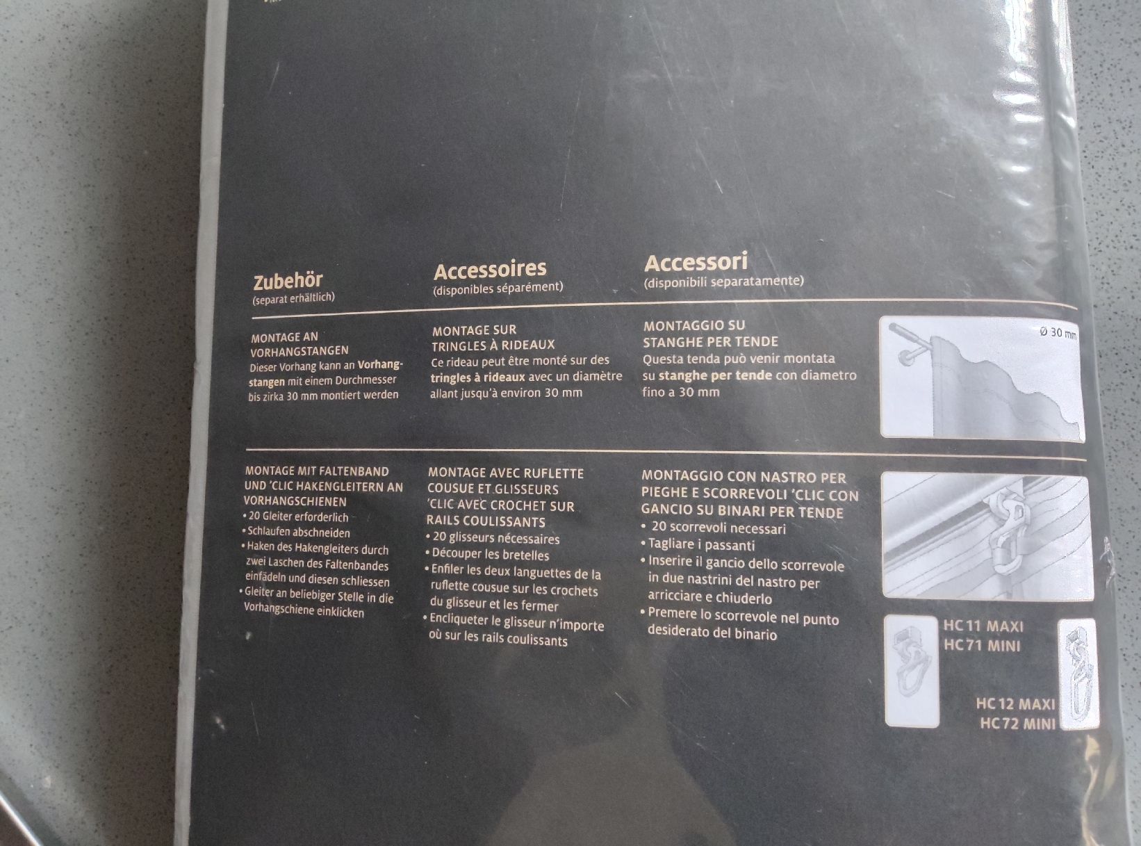Manor Vorhänge: NEU " HELL - Grauer VORHANG / MANOR – Neu und originalverpackt aus Minusio von Todesca 3