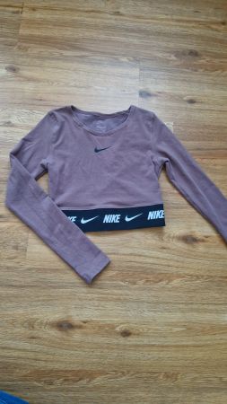 Nike Crop Top Langarm braun Grösse S