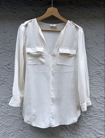 Joie Bluse weiss langarm mit Brusttaschen Grösse S Seide