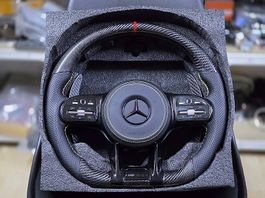 MERCEDES LENKRAD LEDER ORGINAL CARBON